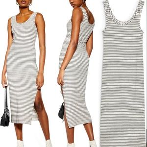 Topshop Striped Midi Dress